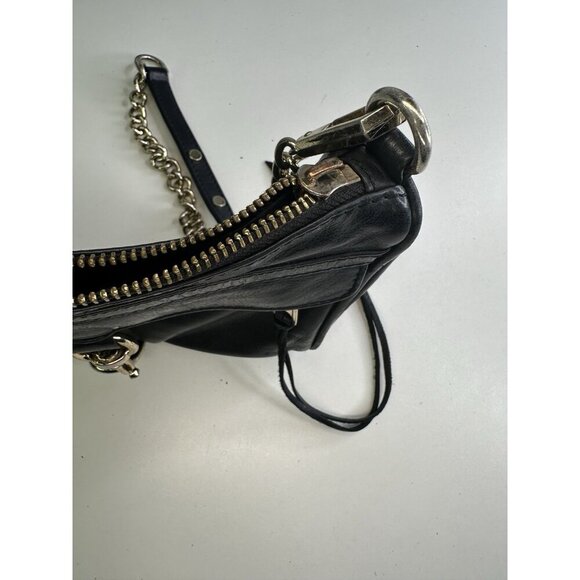 Rebecca-Minkoff-Navy-Leather-Mini-M.A.C-Crossbody-Bag-Gold-Chain-Shoulder - Picture 4 of 7